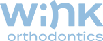Wink Orthodontics logo Light blue Wink Orthodontics logo, with 'i' and 'n' forming a winking face, seen in Prosper or Colleyville, TX.